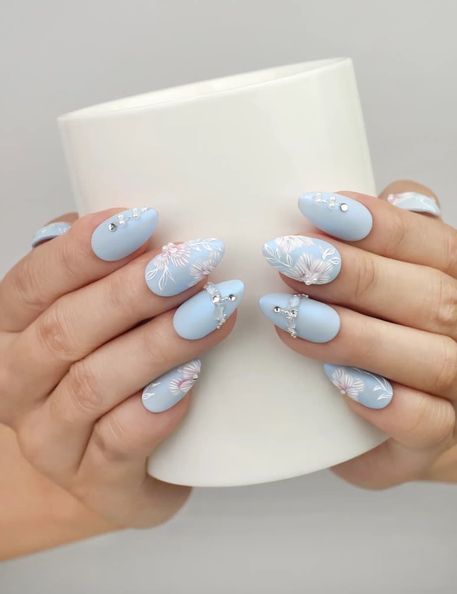 Blue Floral Diamond – image 5