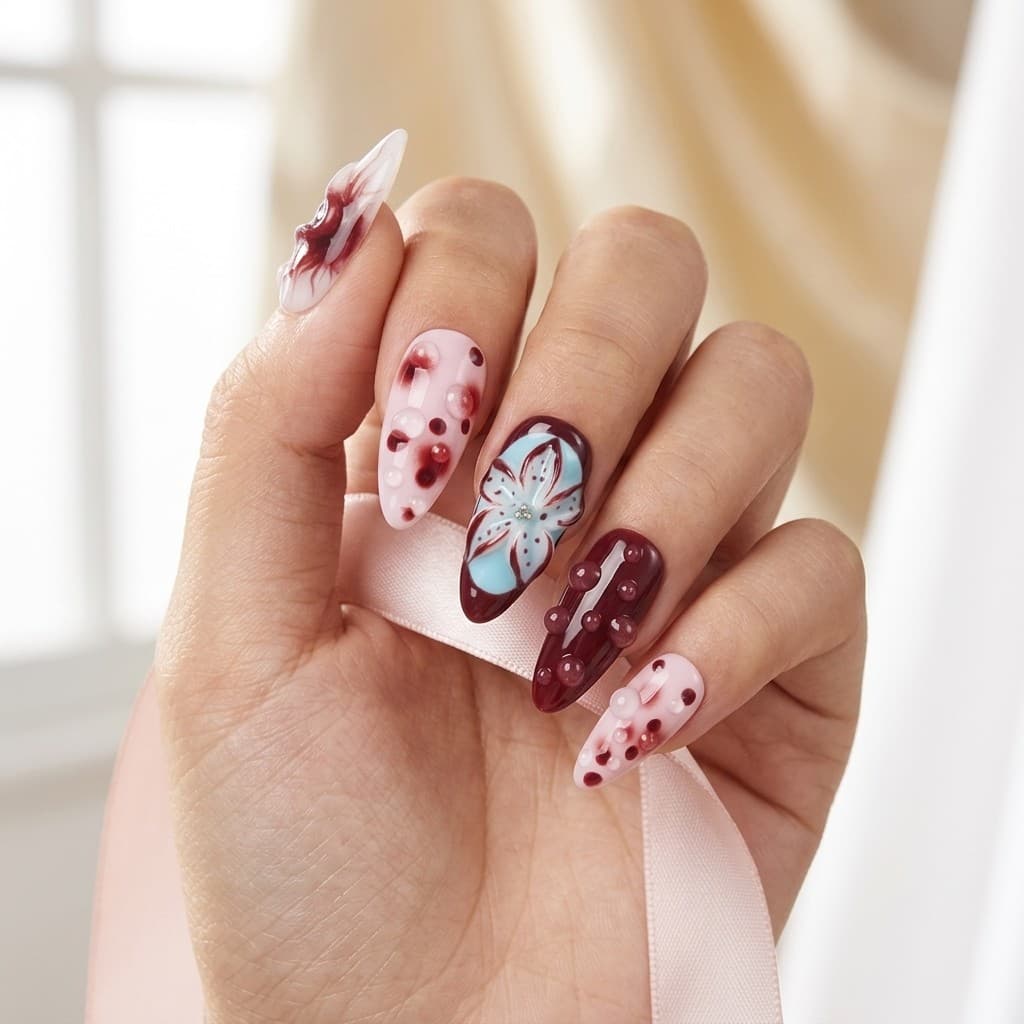 Blush Bloom Enigma press-on nails
