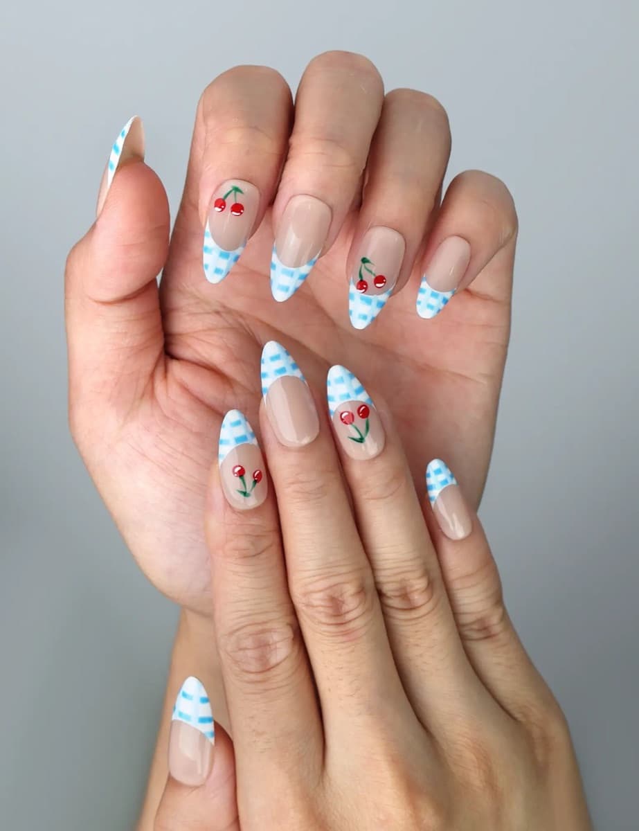 Blue Gingham Cherry – image 3