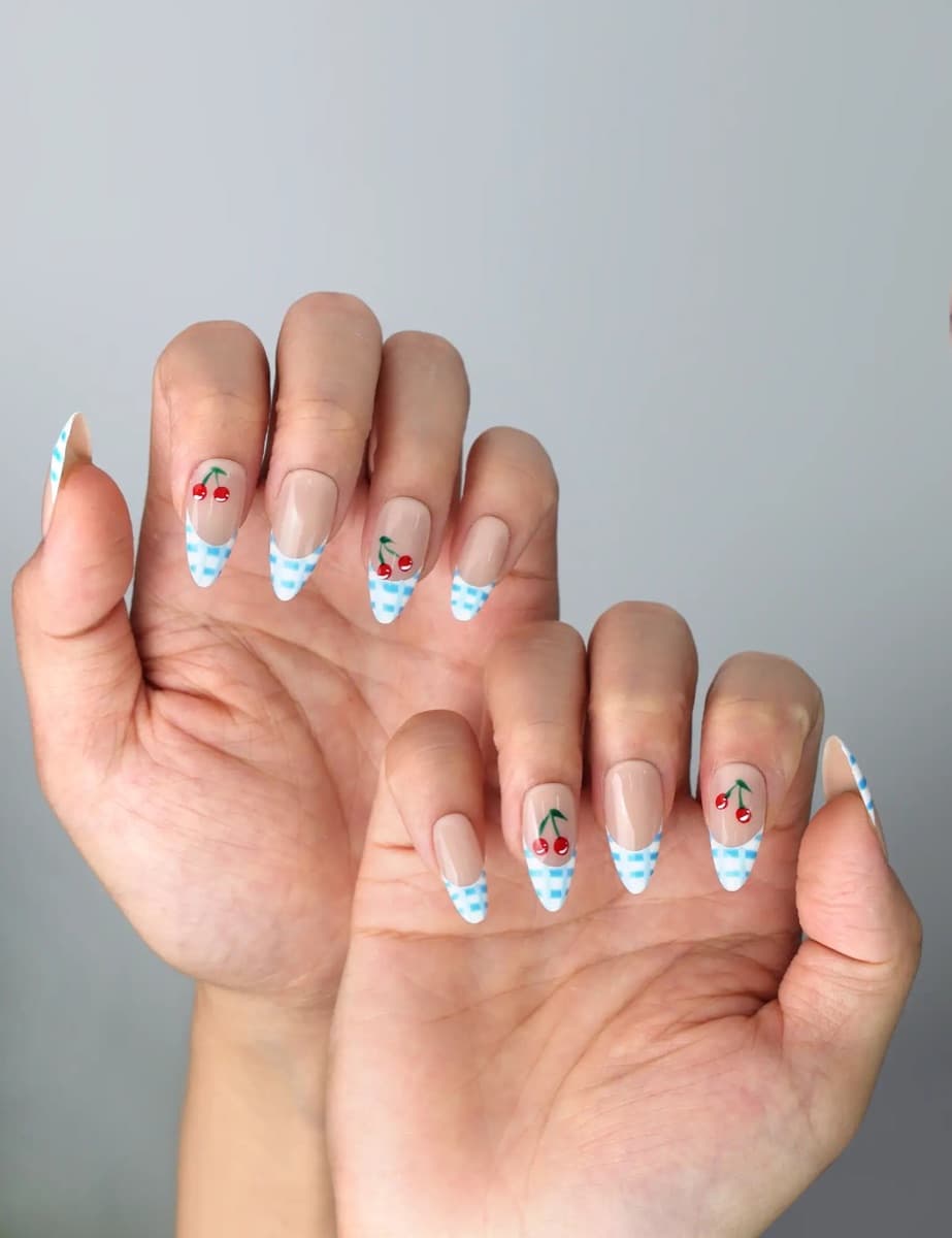 Blue Gingham Cherry – image 4