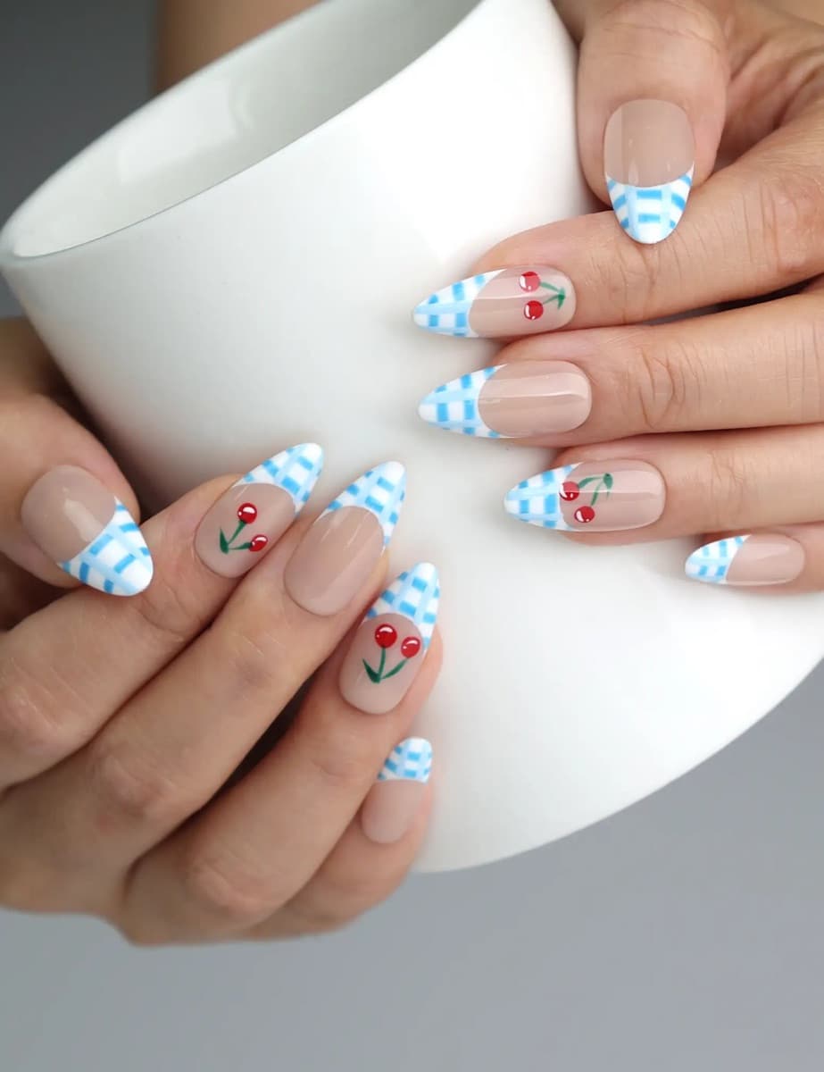 Blue Gingham Cherry – image 5