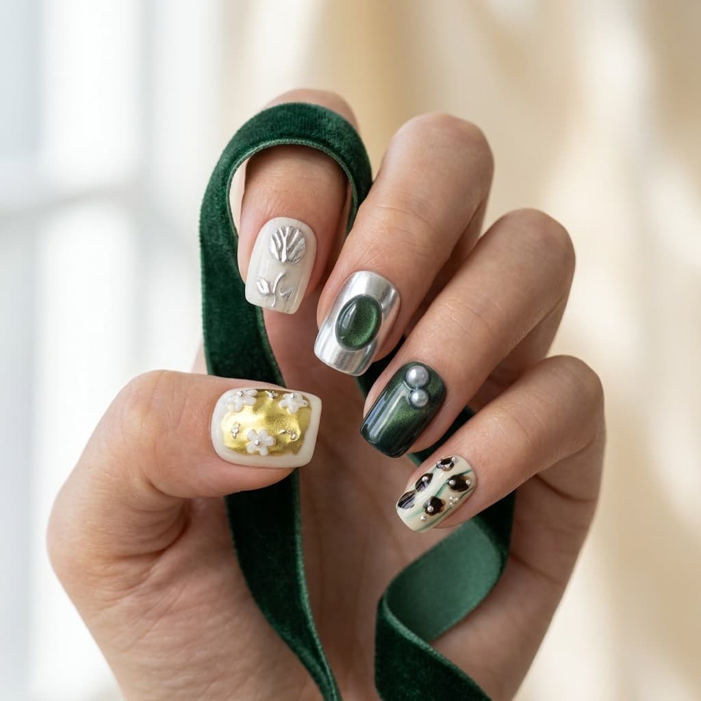 Chic Contrast press-on nails