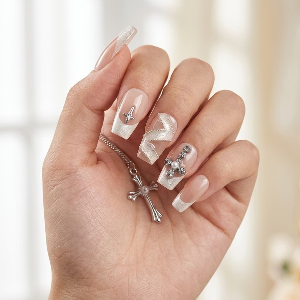 Crusade Beige press-on nails