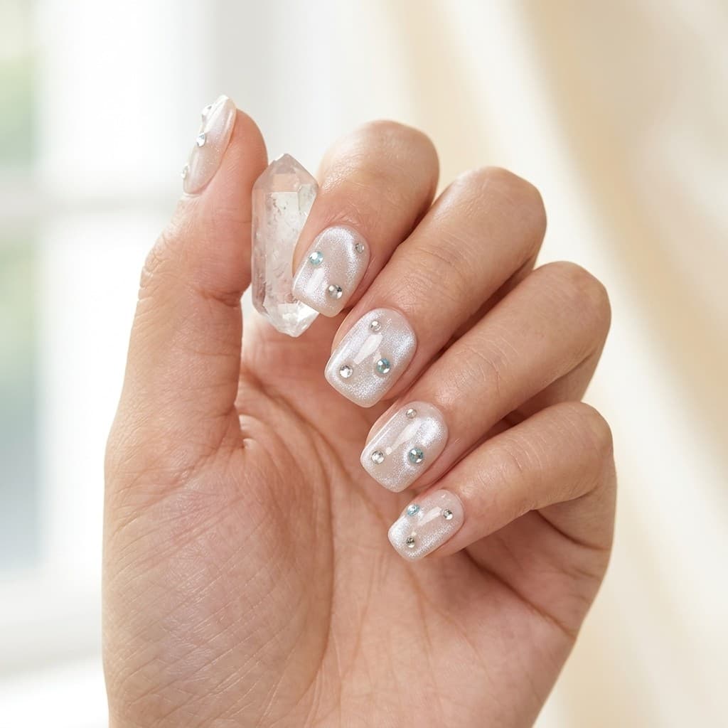 Crystal Dust press-on nails