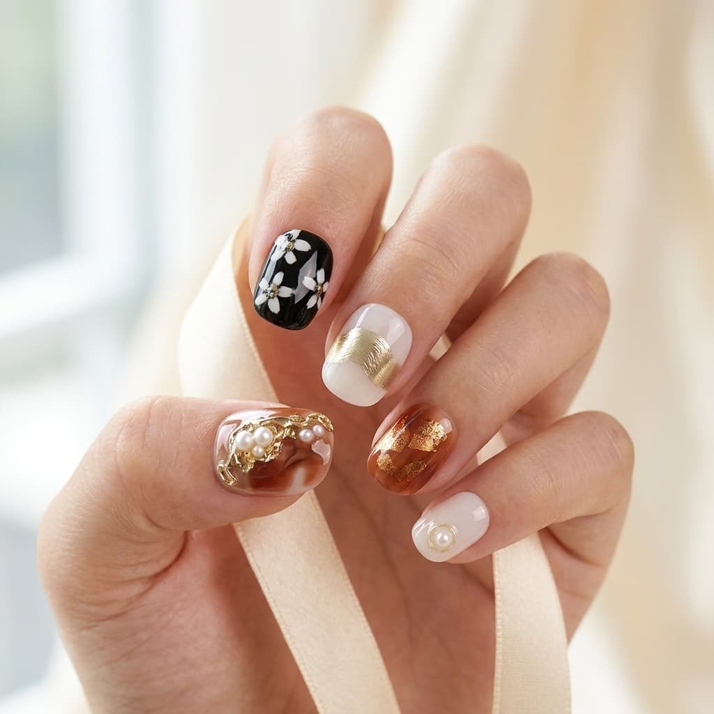 Floral Glow press-on nails