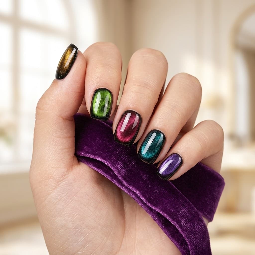 Galaxy Velvet press-on nails