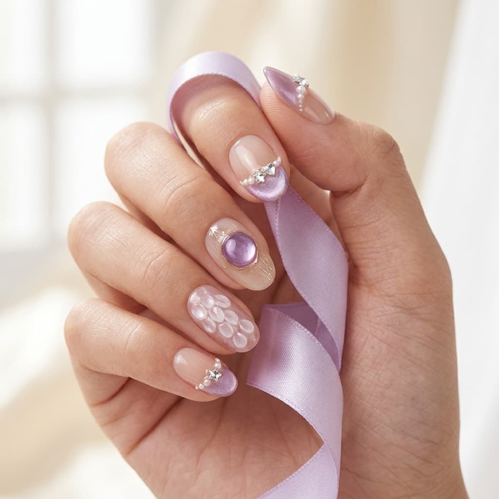 Gemstone Latte press-on nails