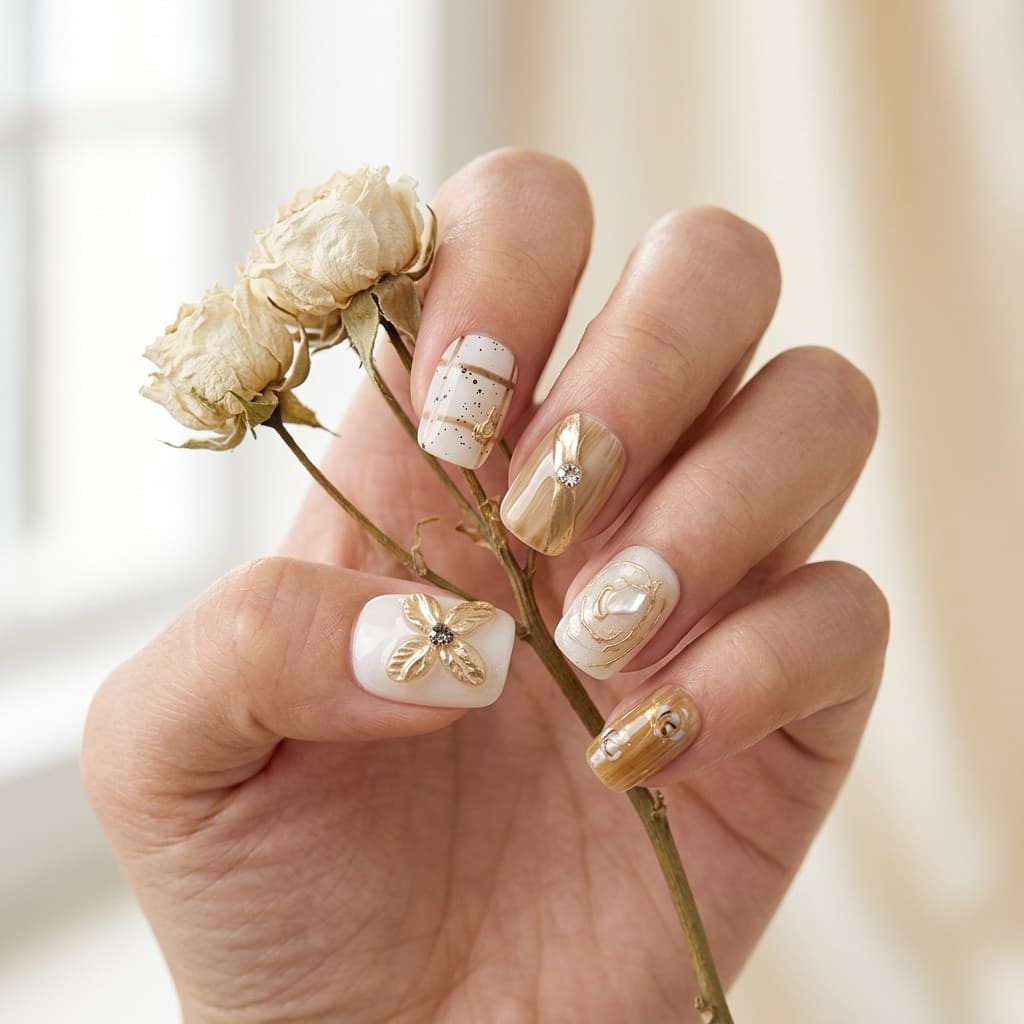 Gilded Grace press-on nails