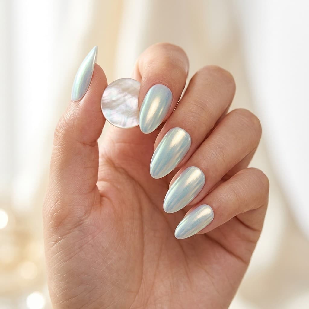 Glacial Glow press-on nails