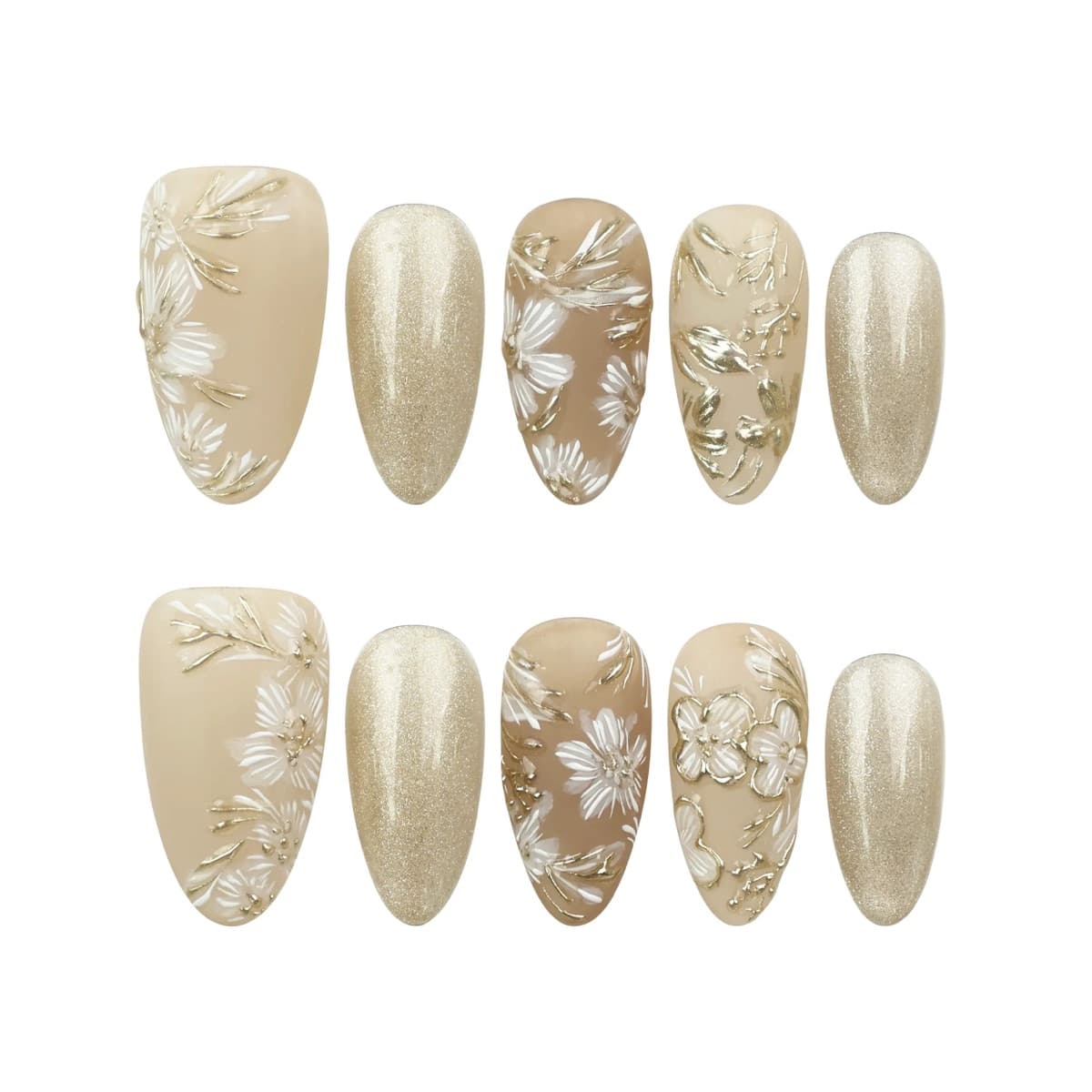 Golden Brown Floral Shine – image 6
