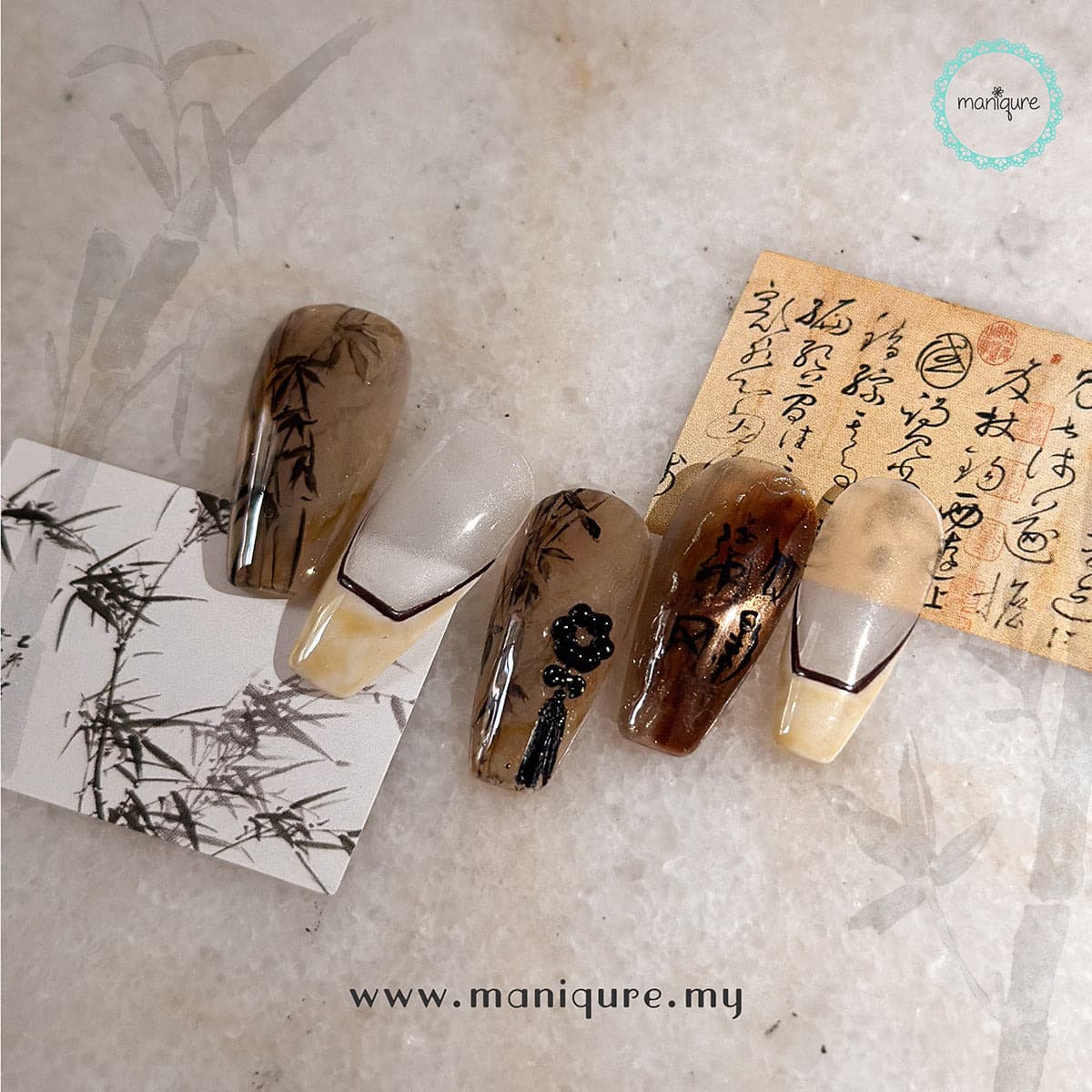 Ink Bamboo press-on nails