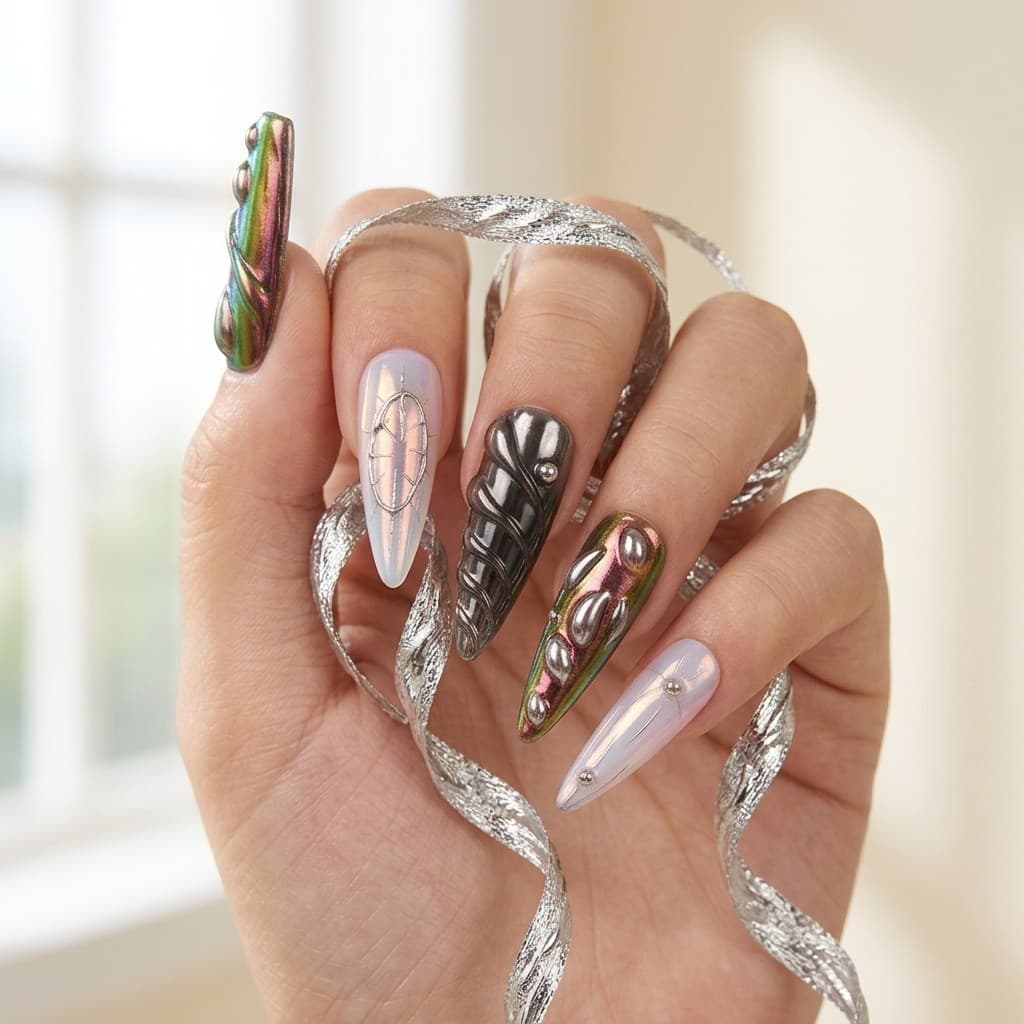 Iridescent Dreams press-on nails