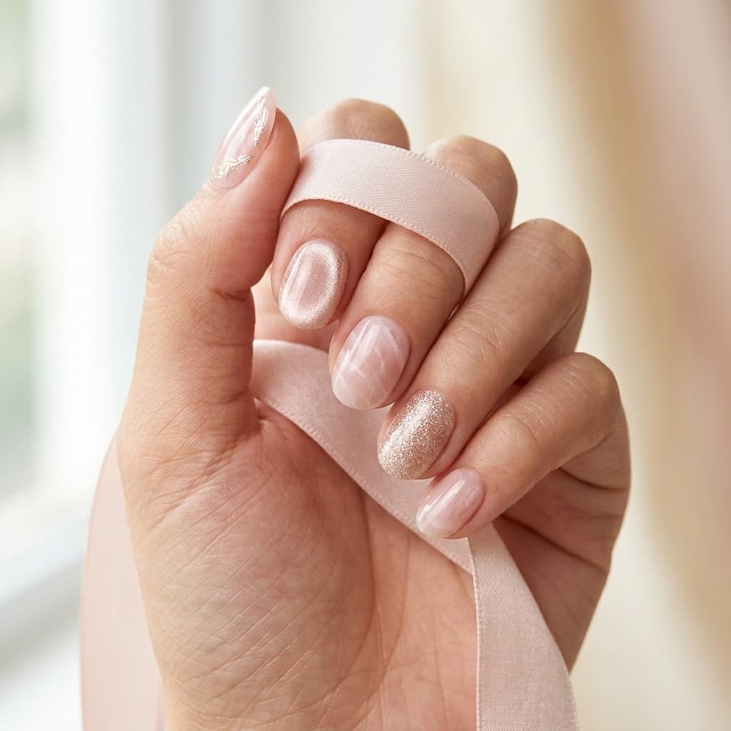 Mellow Marble press-on nails