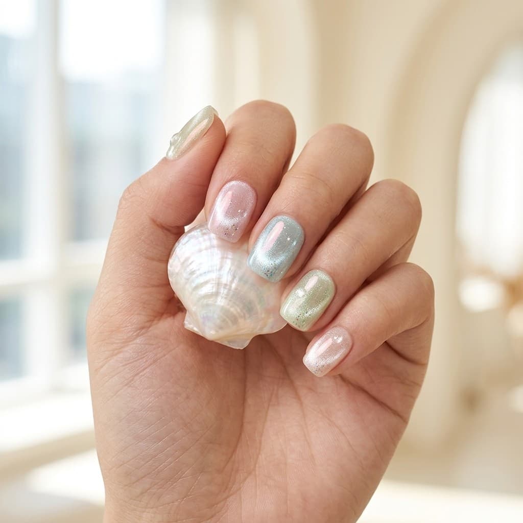 Mermaid Glaze press-on nails