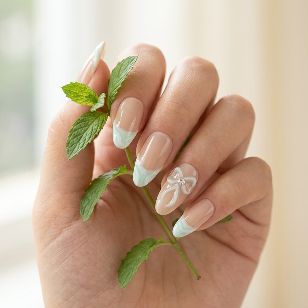 Mint Chic press-on nails