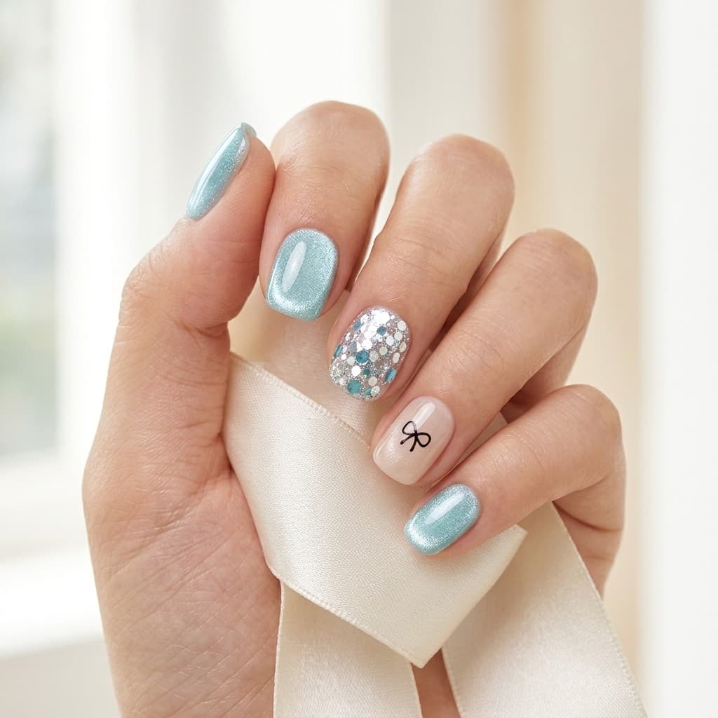 Mint Frost press-on nails