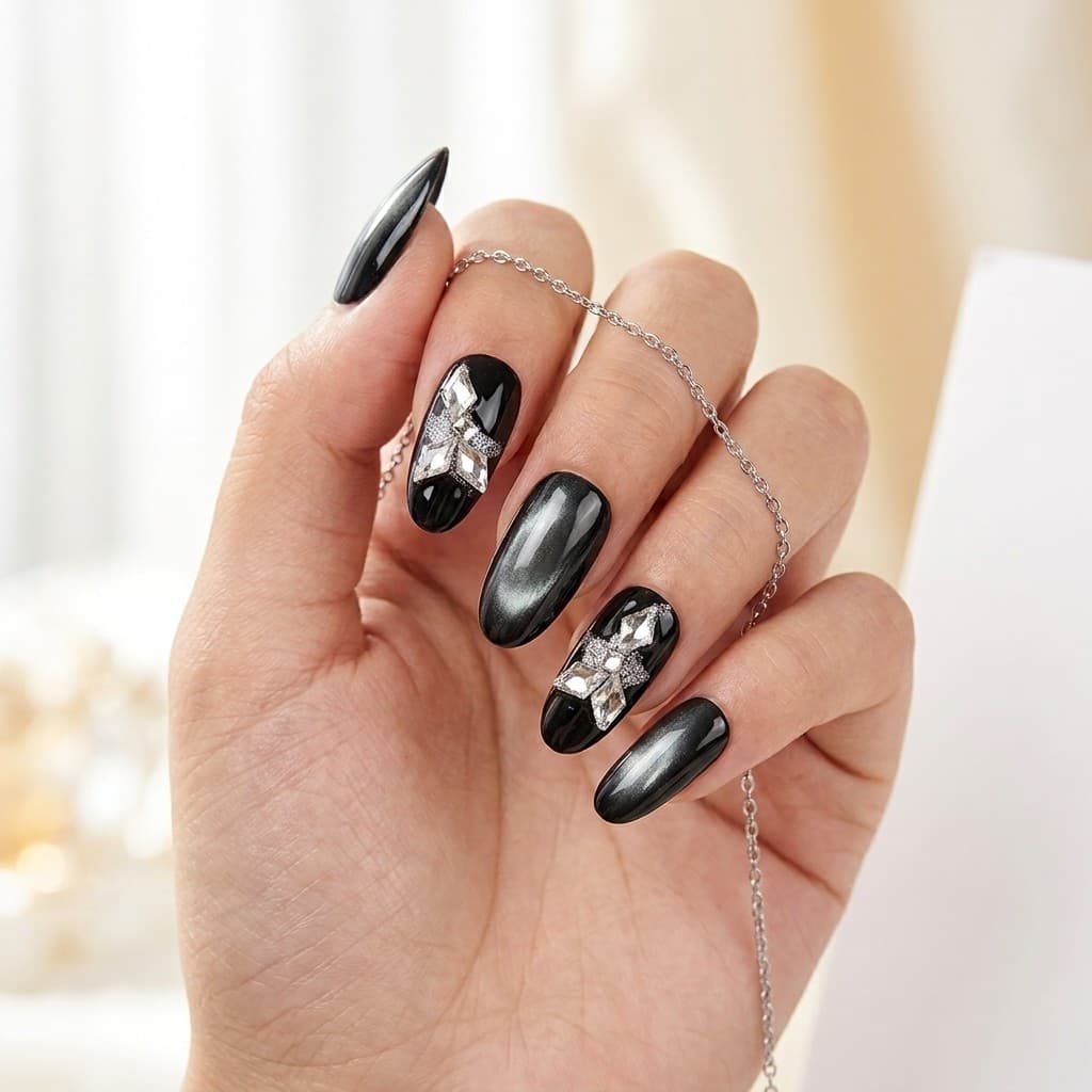 Nocturnal Sparkle press-on nails