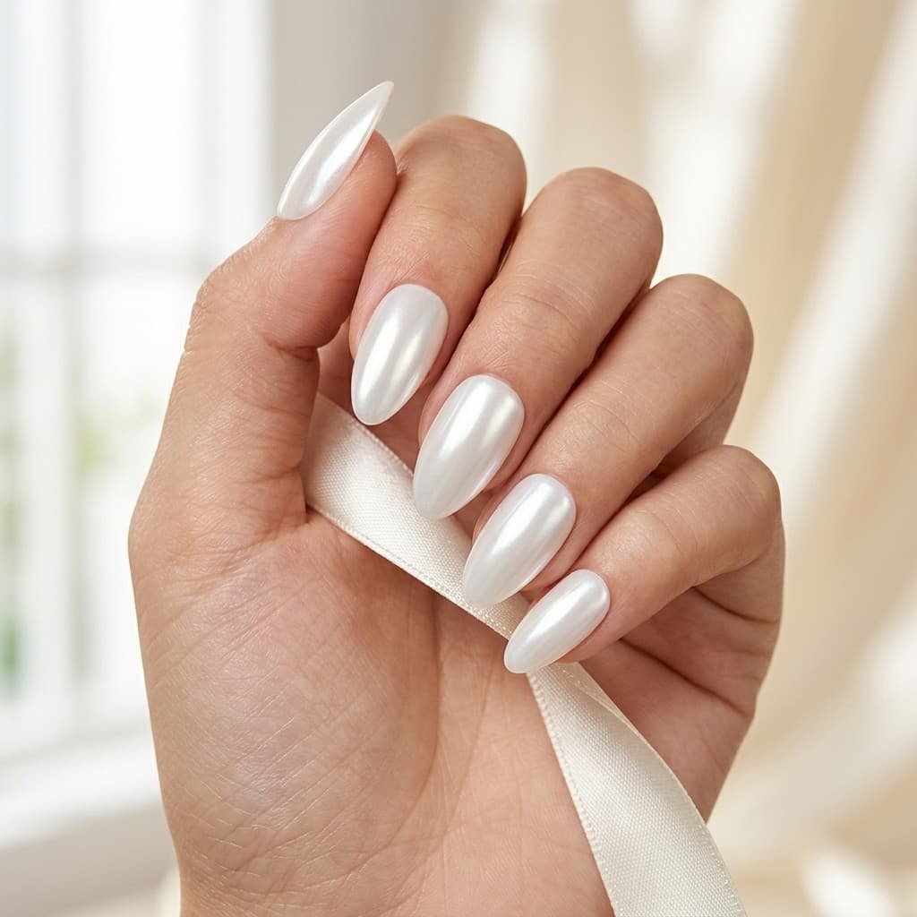 Oyster Pearl press-on nails