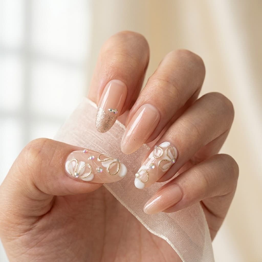 Peachy Glow press-on nails