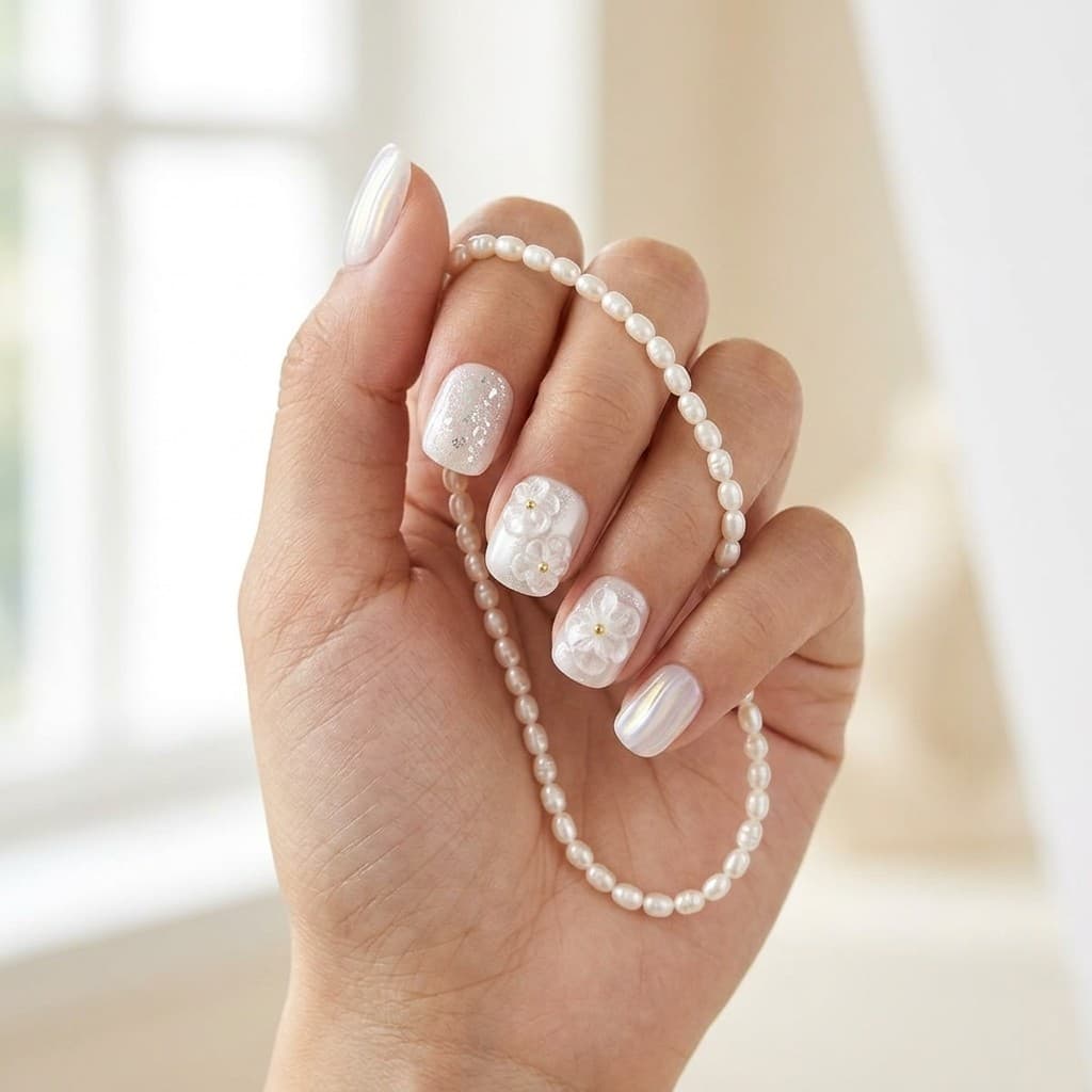 Pearl Haze press-on nails
