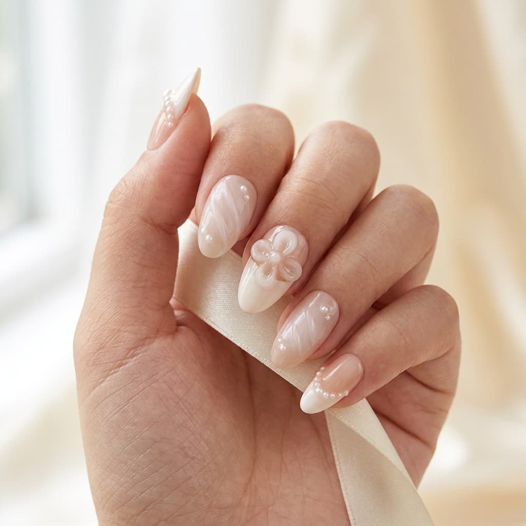 Pearl Veil press-on nails