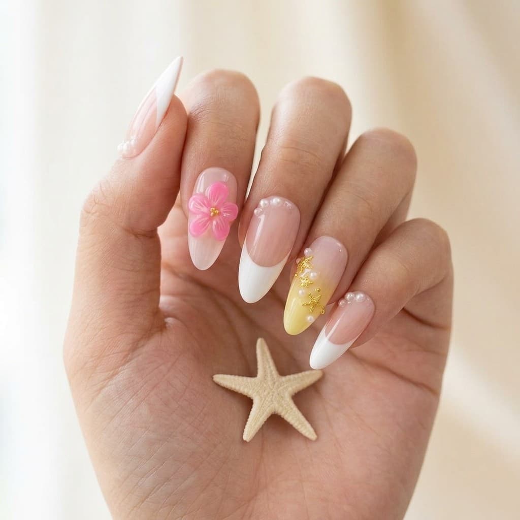 Blush French Petal Dream press-on nails