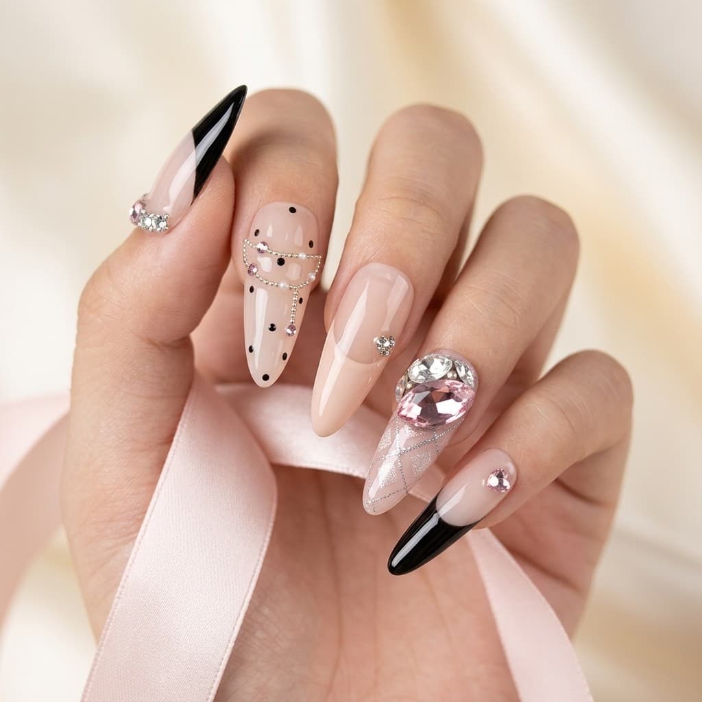 Pink Luster press-on nails