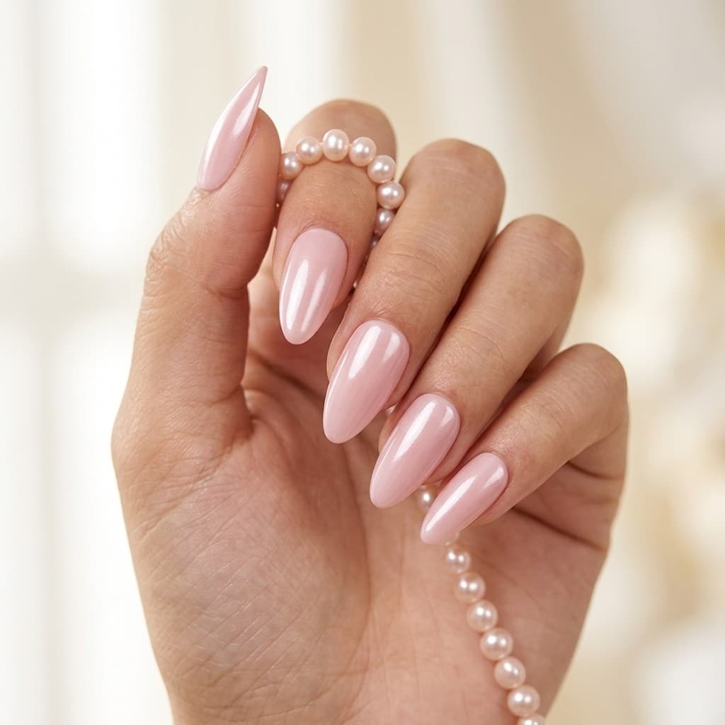 Pink Pearl press-on nails