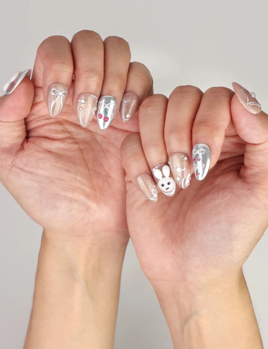 Silver Glitter Bunny – image 4