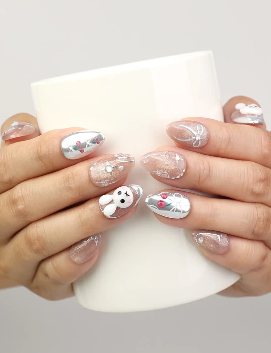 Silver Glitter Bunny – image 5