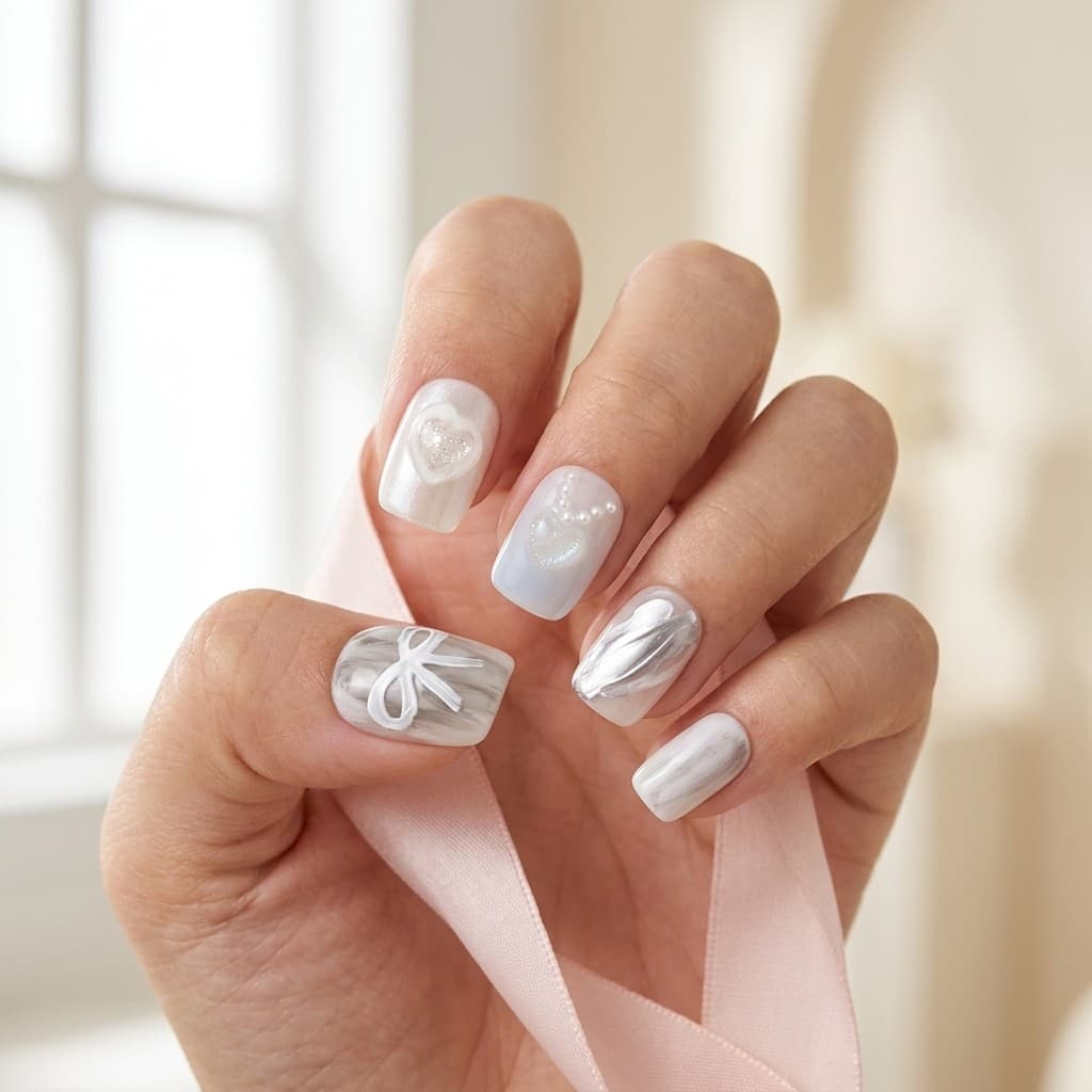 Sweet Ribbon press-on nails