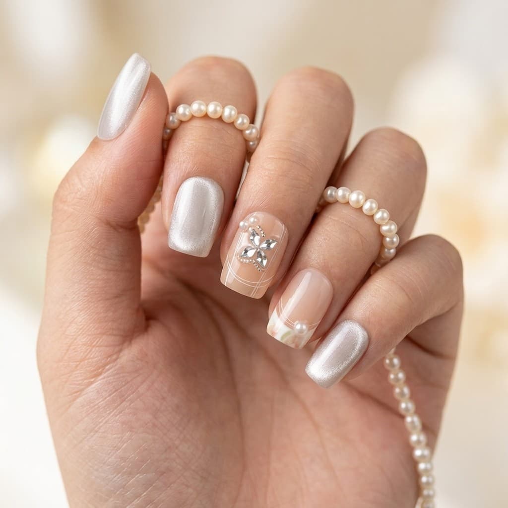 Whisper Beige press-on nails