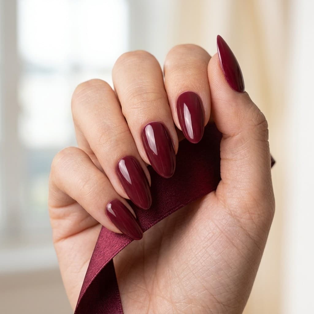 Wine Velvet press-on nails