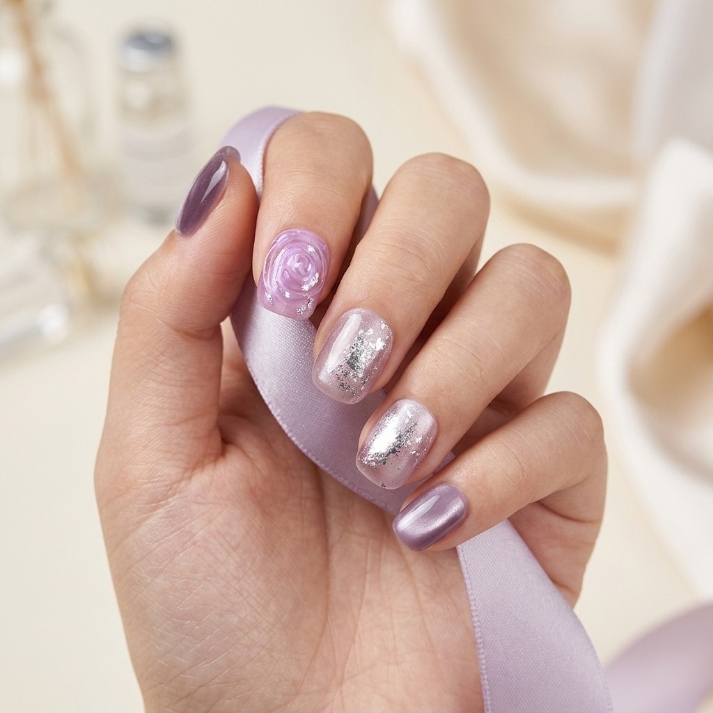 Amethyst Shimmer press-on nails