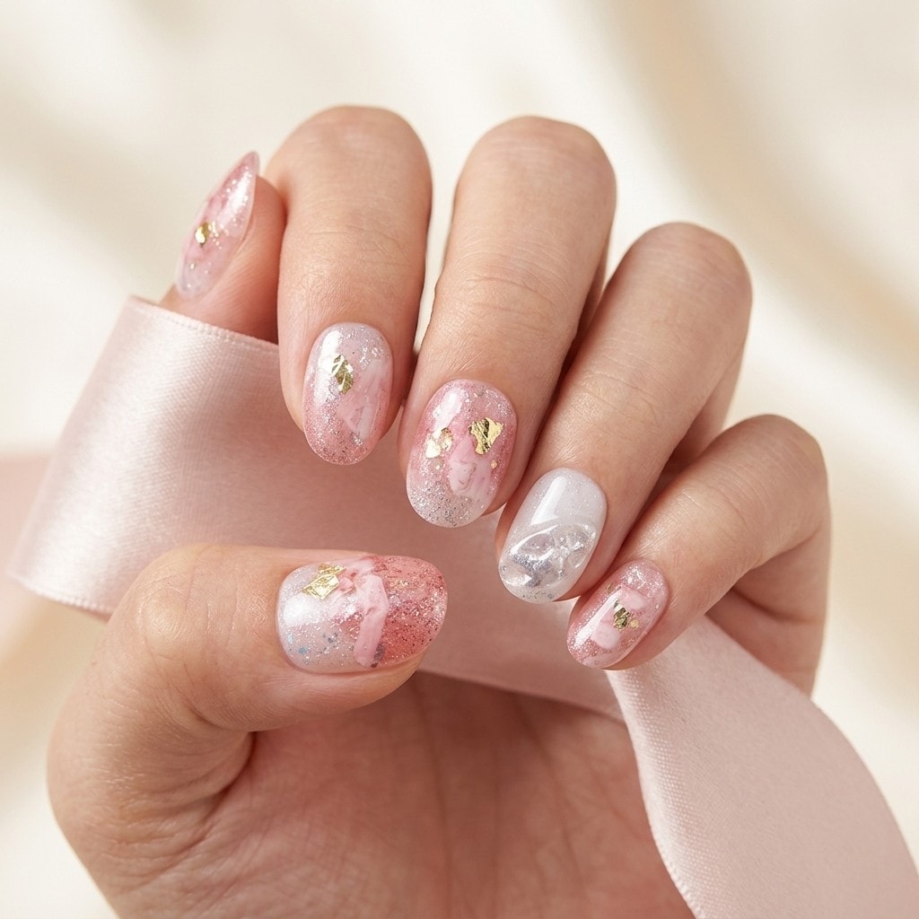 Blush Gold press-on nails