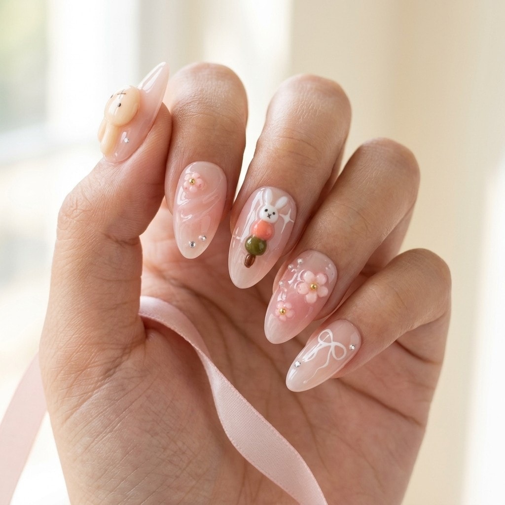Bunny Blush press-on nails