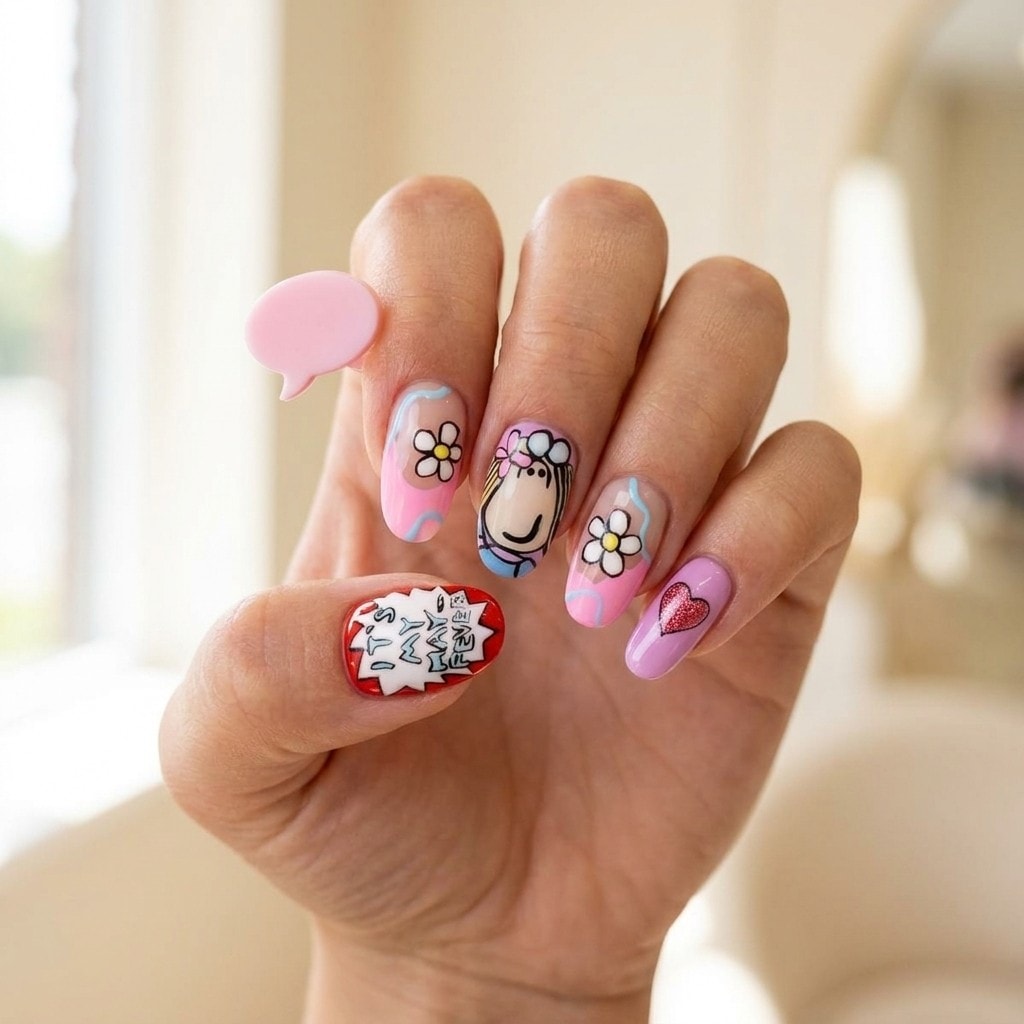 Cartoon Crush press-on nails