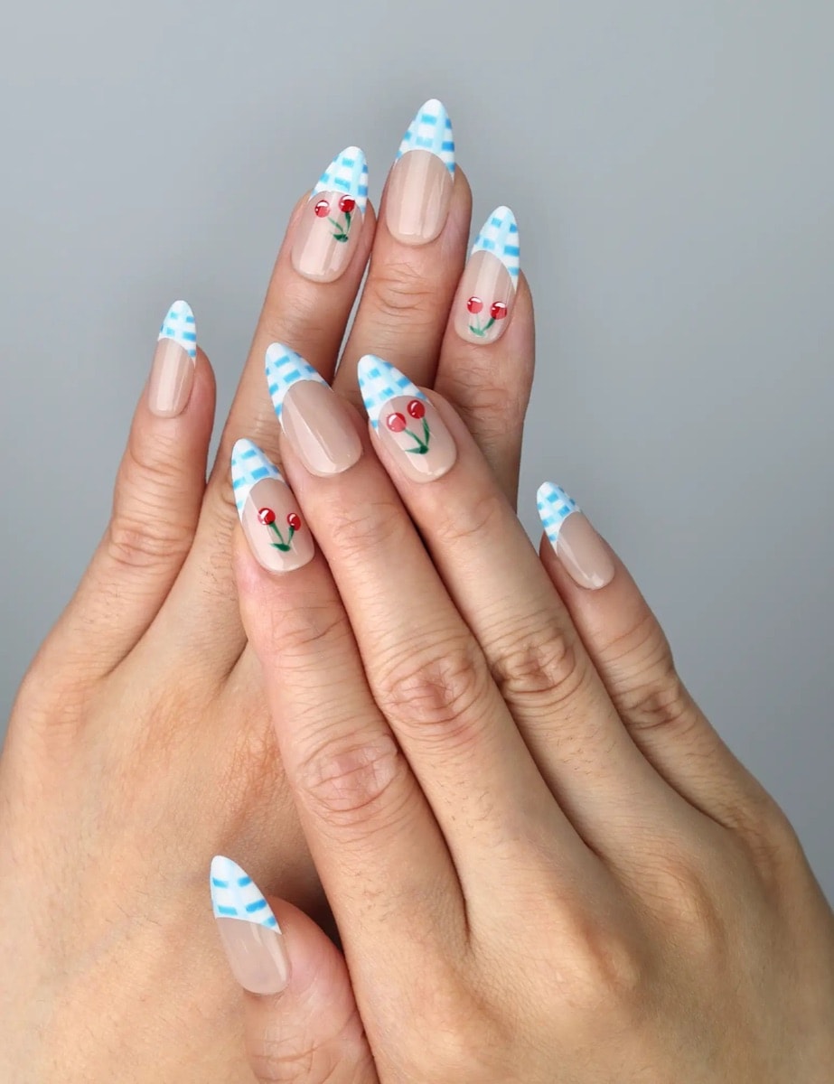 Blue Gingham Cherry – image 2