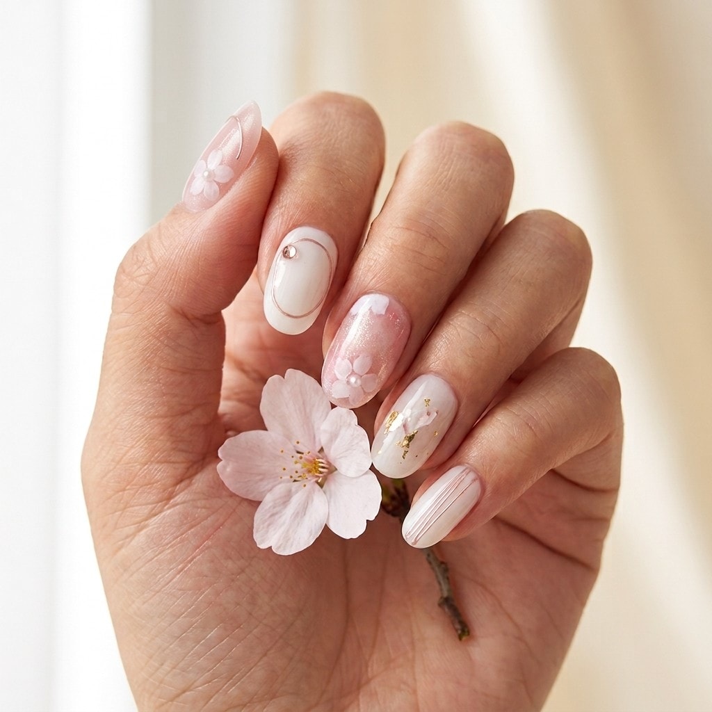 Cherry Blossom press-on nails