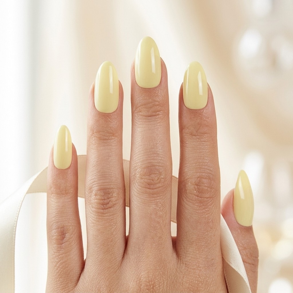 Creamy Smile press-on nails
