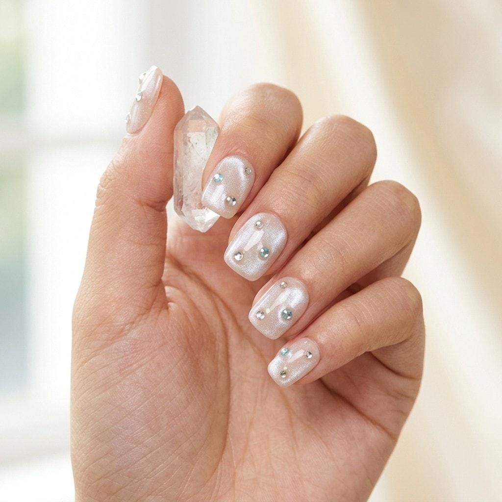Crystal Dust press-on nails