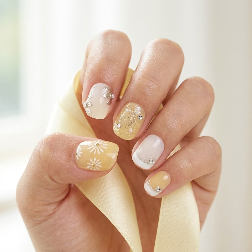 Daisy Glow press-on nails