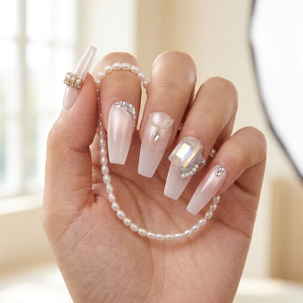 Dolce Peach press-on nails