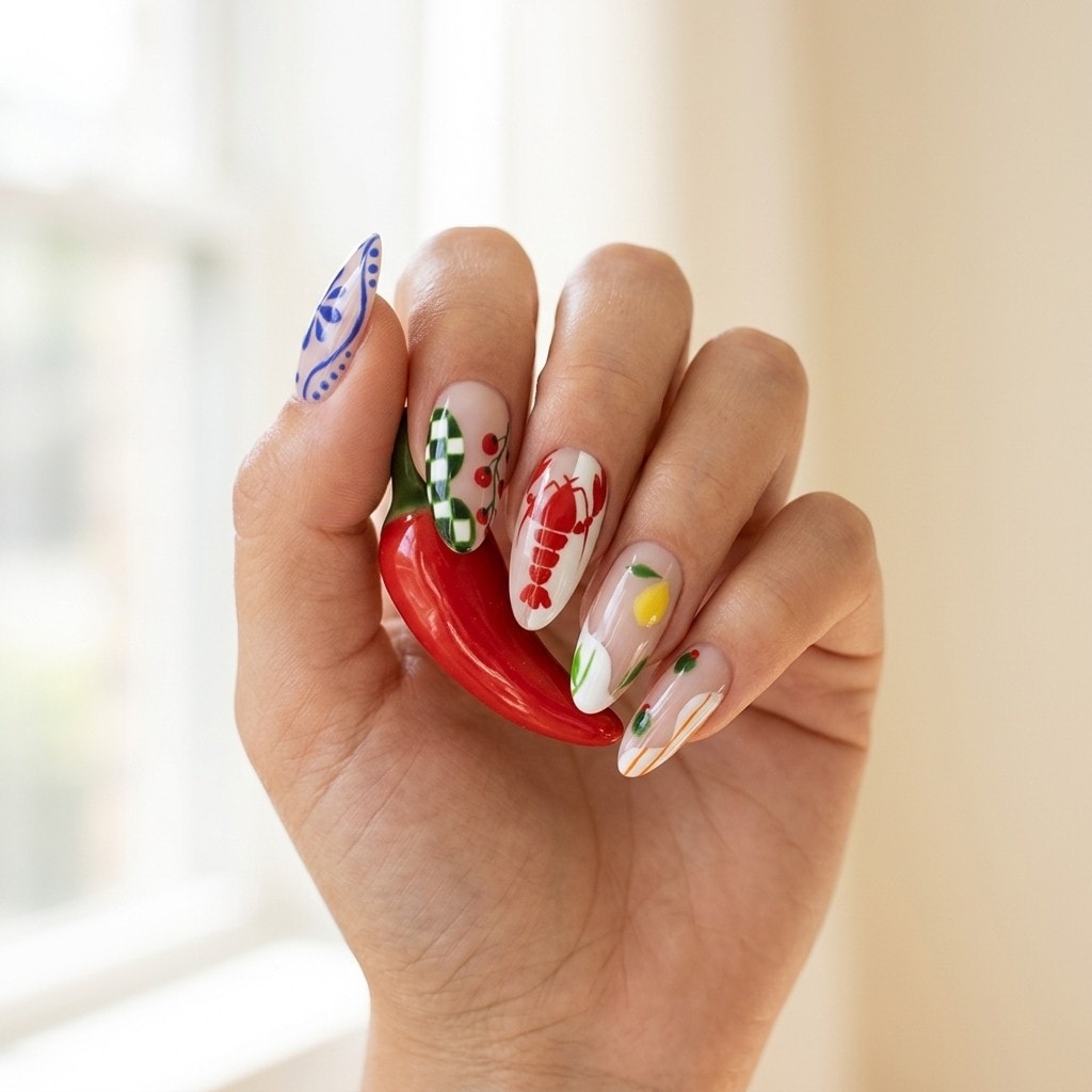 Fruit Floral press-on nails