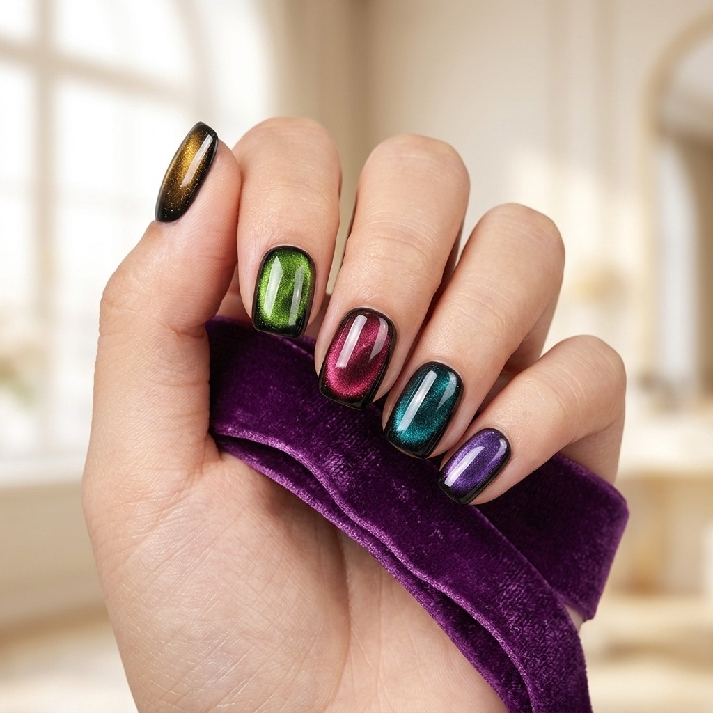 Galaxy Velvet press-on nails