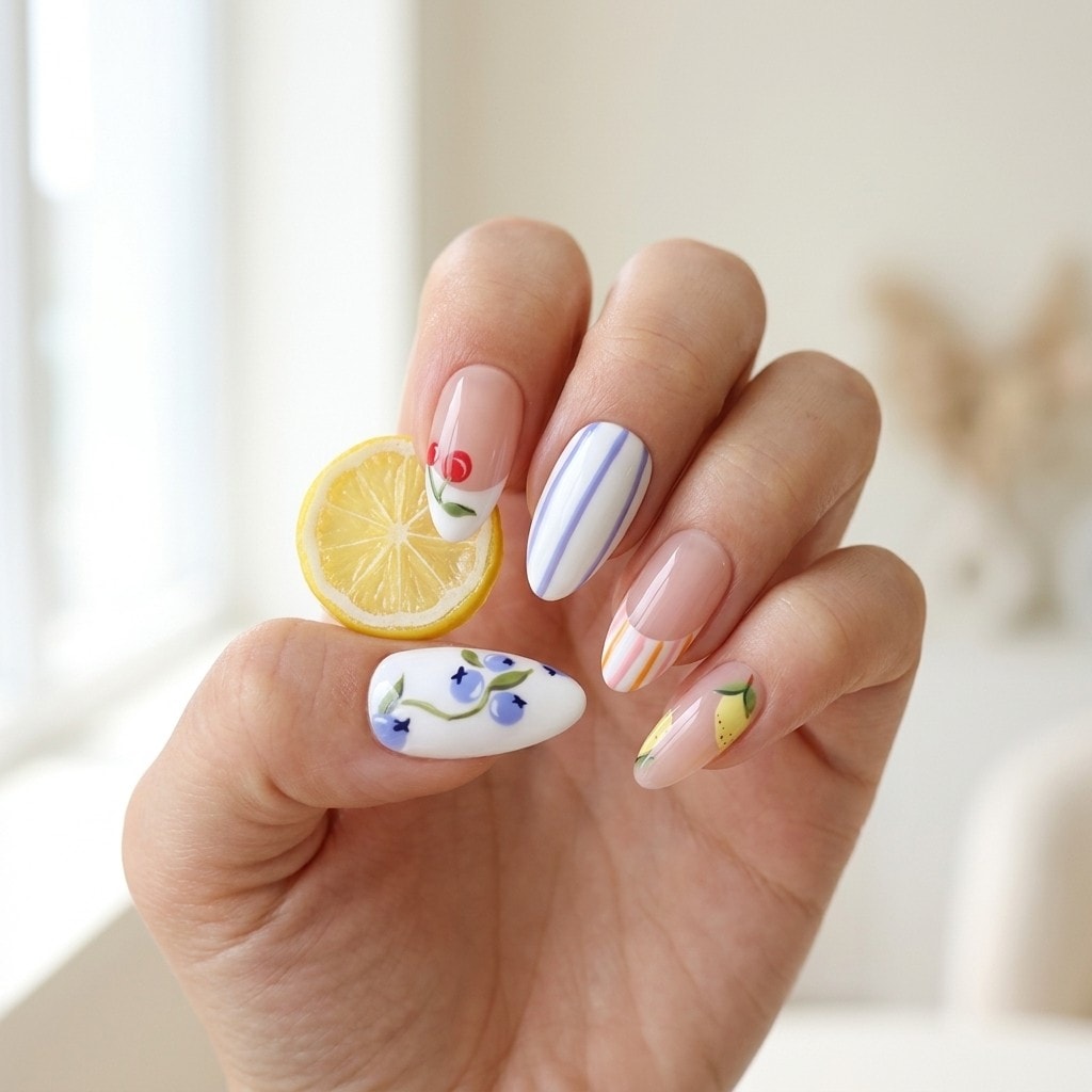 Garden Picnic press-on nails