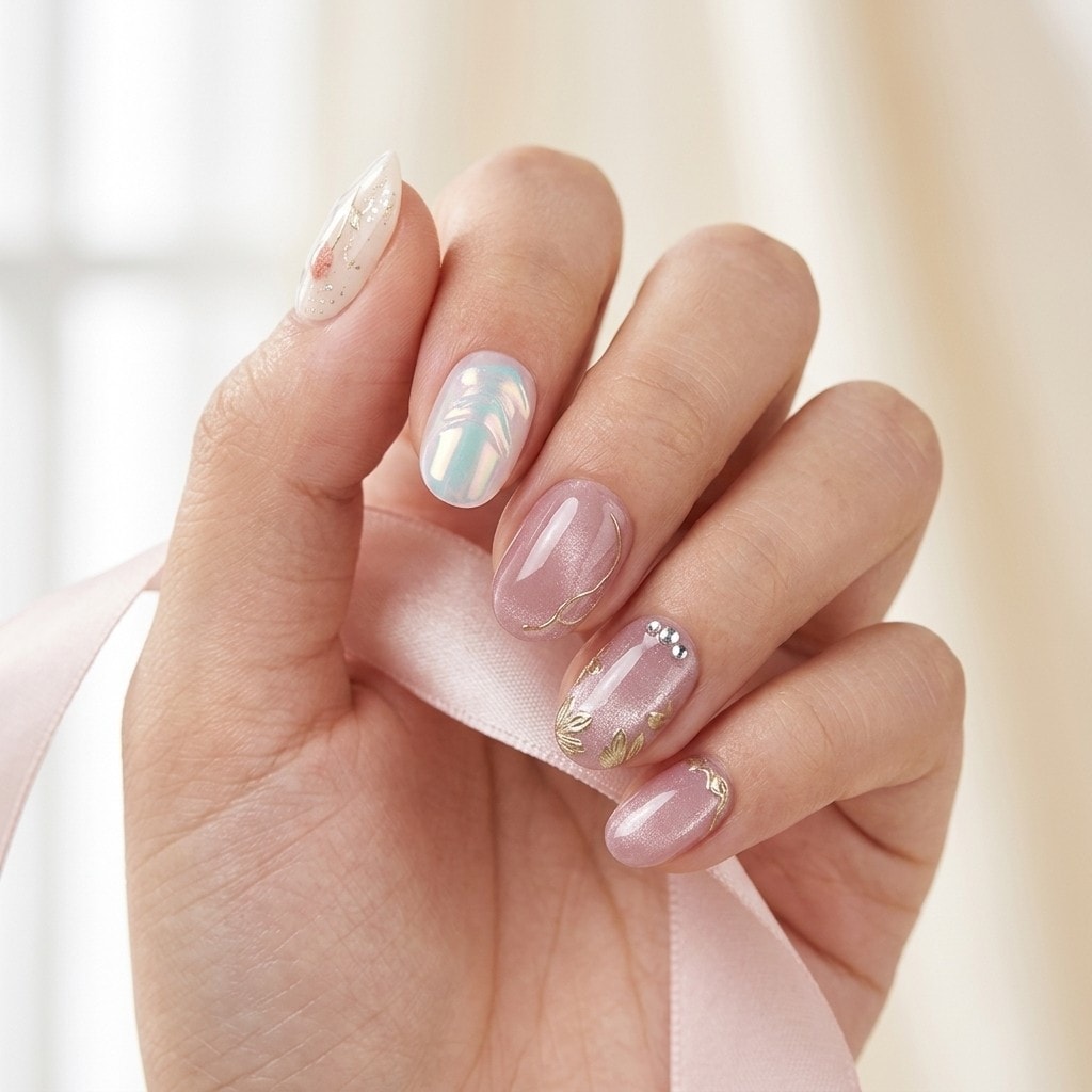Glimmer Blossom press-on nails
