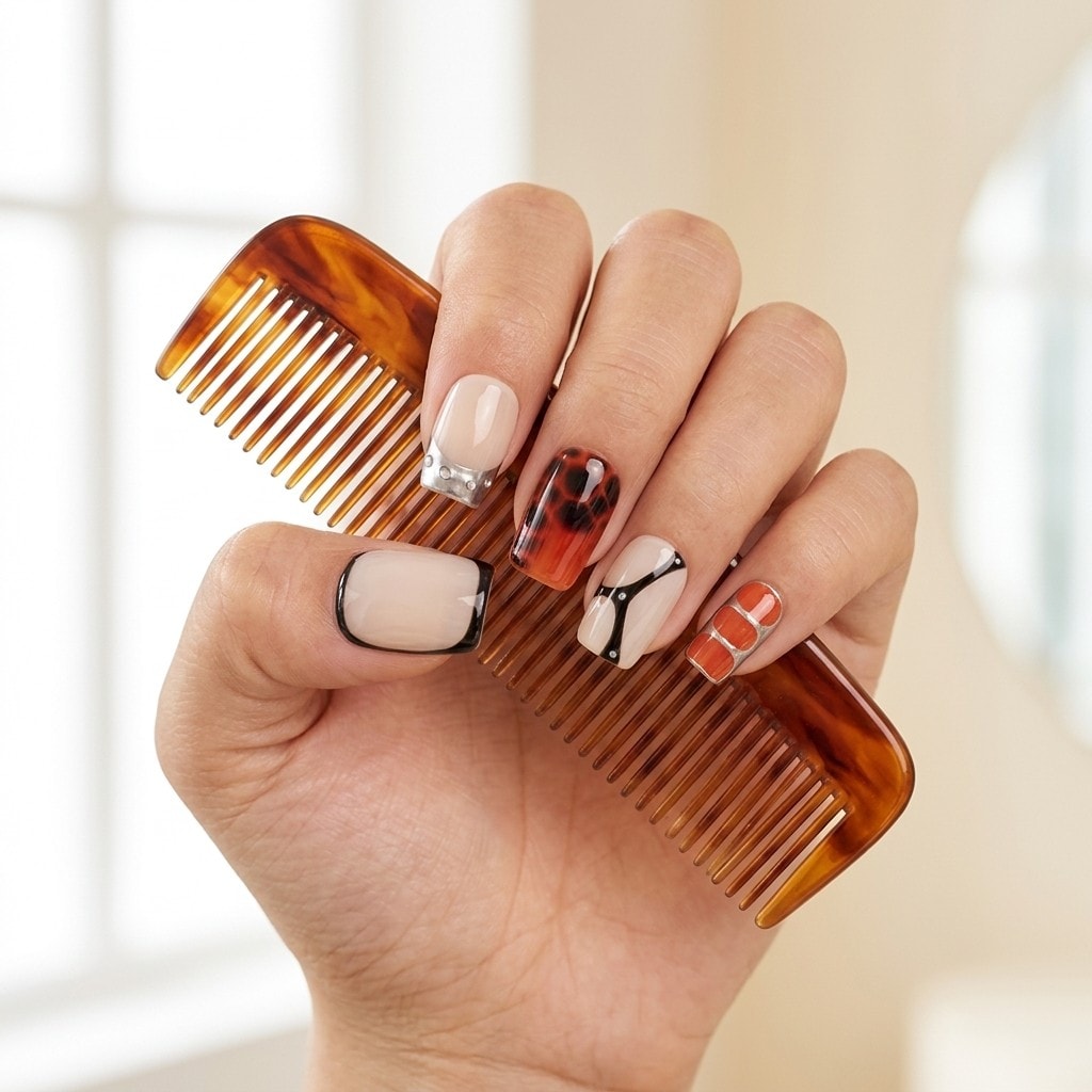 Golden Hour press-on nails