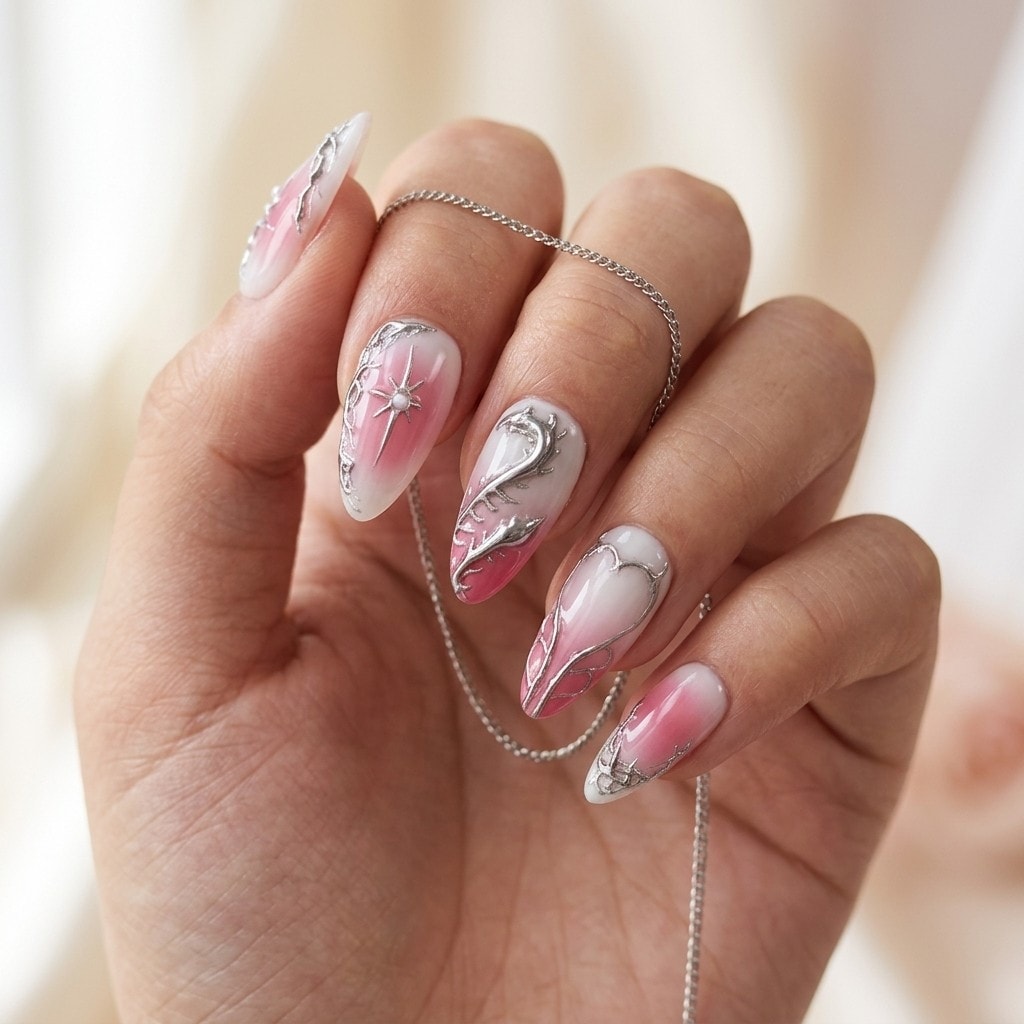 Gothic Thorn Star press-on nails