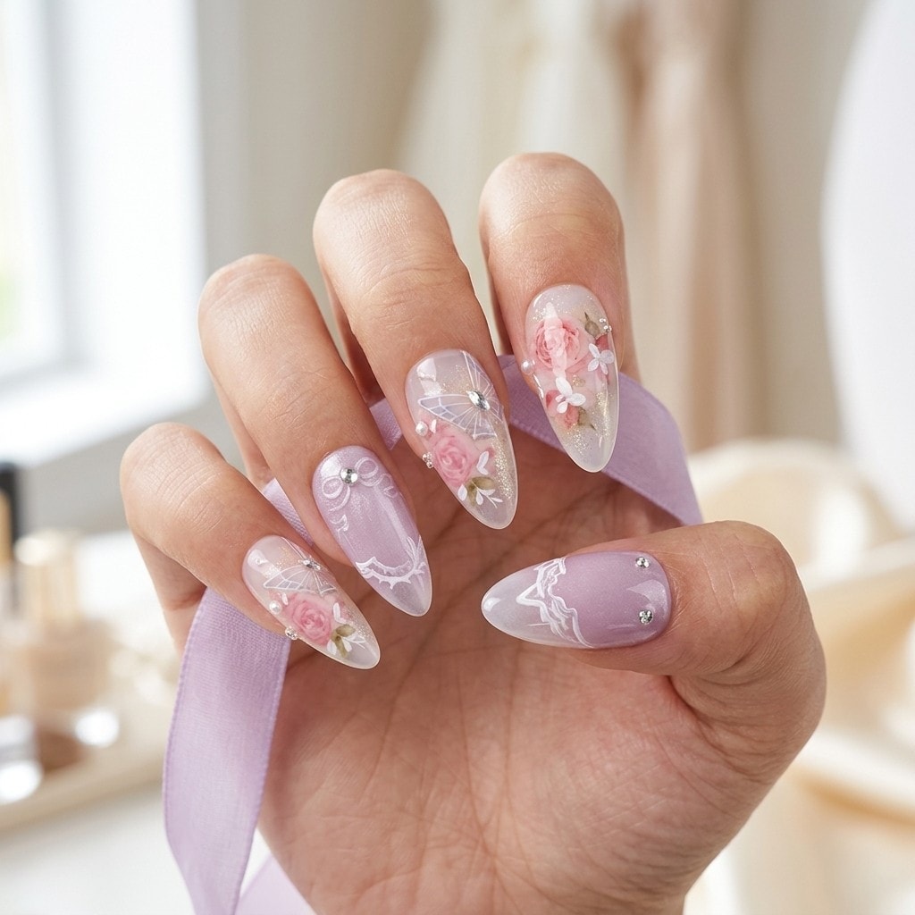 Lavender Floral Dream press-on nails
